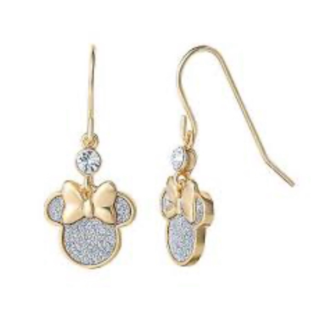 NWOT Disney's Minnie Mouse Crystal & Shimmery Silhouette Drop Earrings - Picture 4 of 6